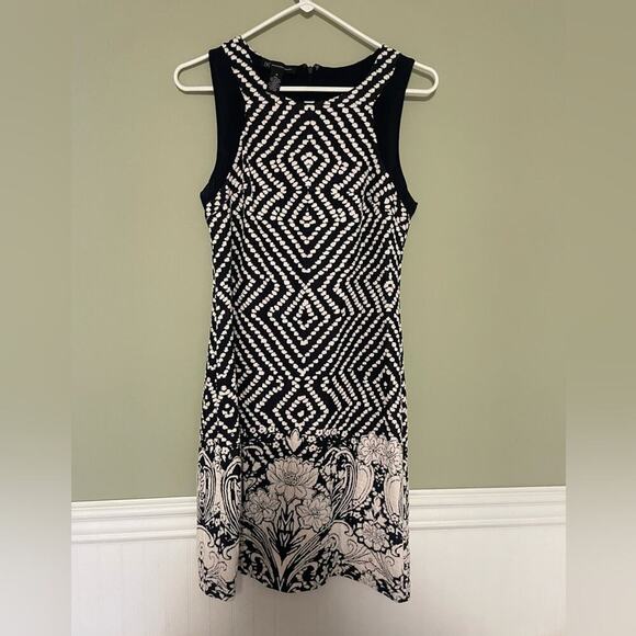 INC International Concepts Navy Blue Women’s pattern dress, size Medium - Picture 1 of 5